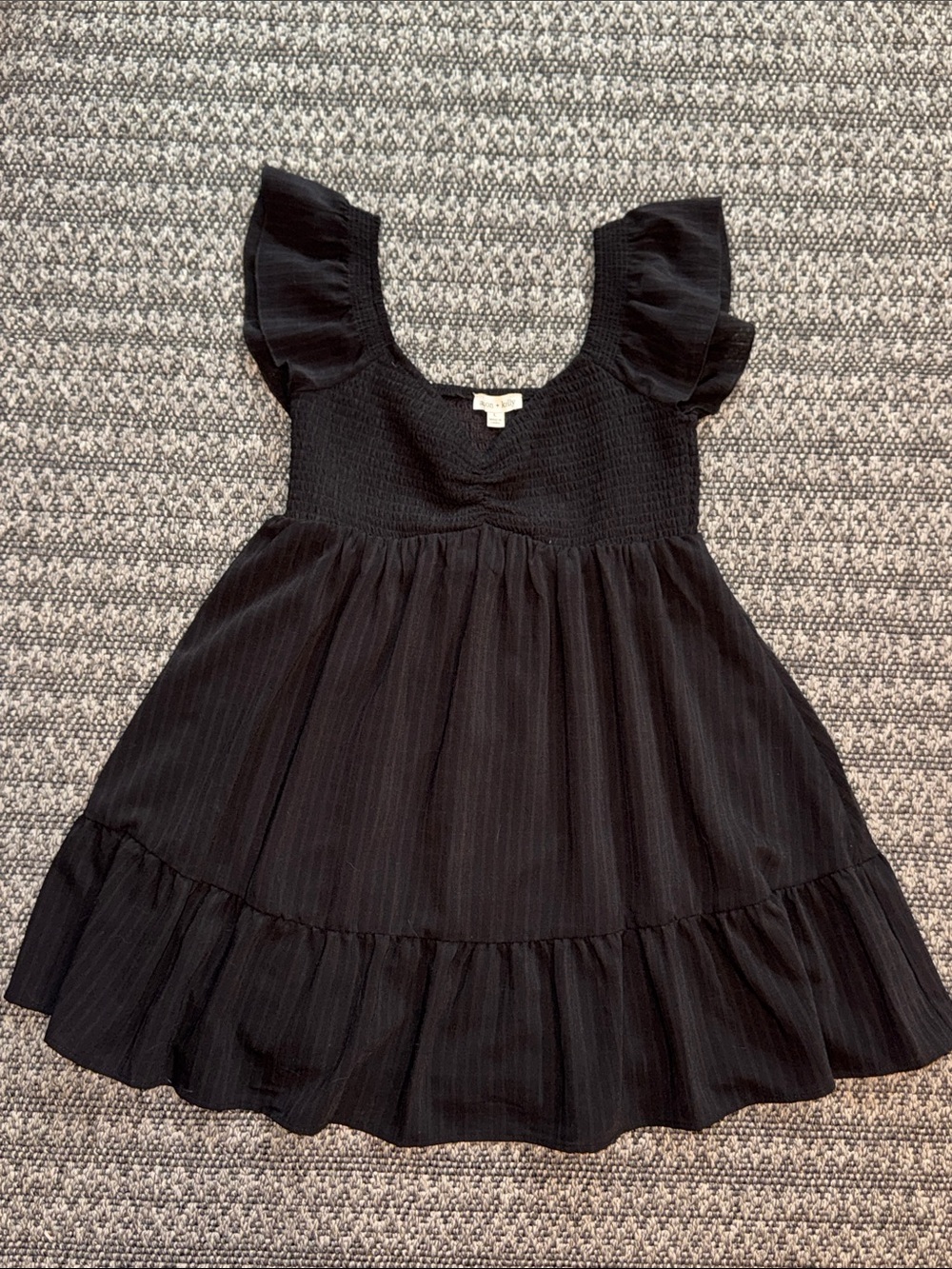 Women’s Black Ruffled Sleeveless Mini Dress Size L